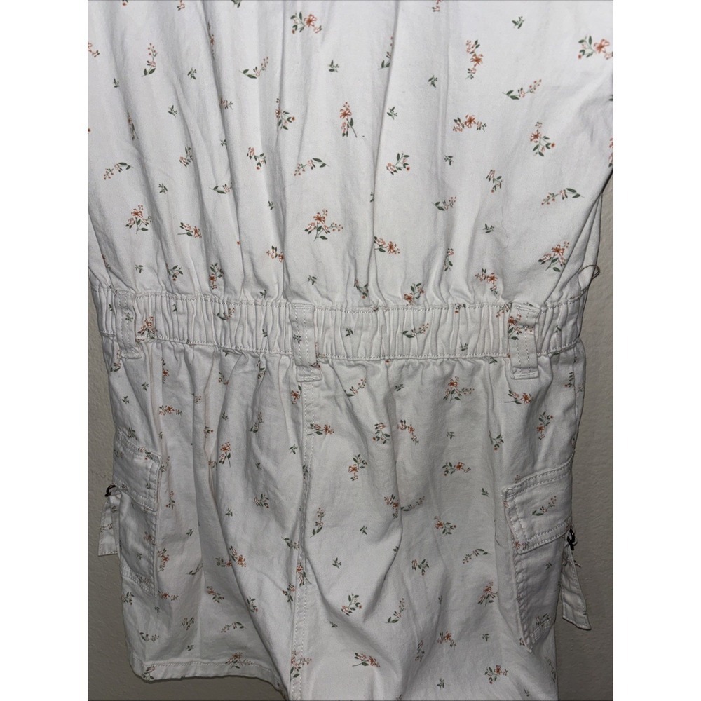 Celebrity Pink White Floral Romper Size L Large 11-13 Snaps Pockets - Picture 3 of 6